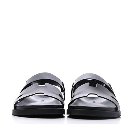 Hermes Calfskin Mens Takara Sandals 42 Black 2 of 15