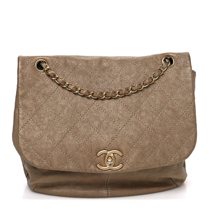 Chanel Metallic Calfskin Quilted Trianon Small Messenger Flap Gold 1 of 10