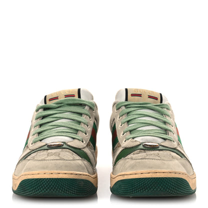 Gucci GG Monogram Nubuck Web Womens Screener Sneakers 40 New Sand Dusty Milk Vintage Green 3 of 16