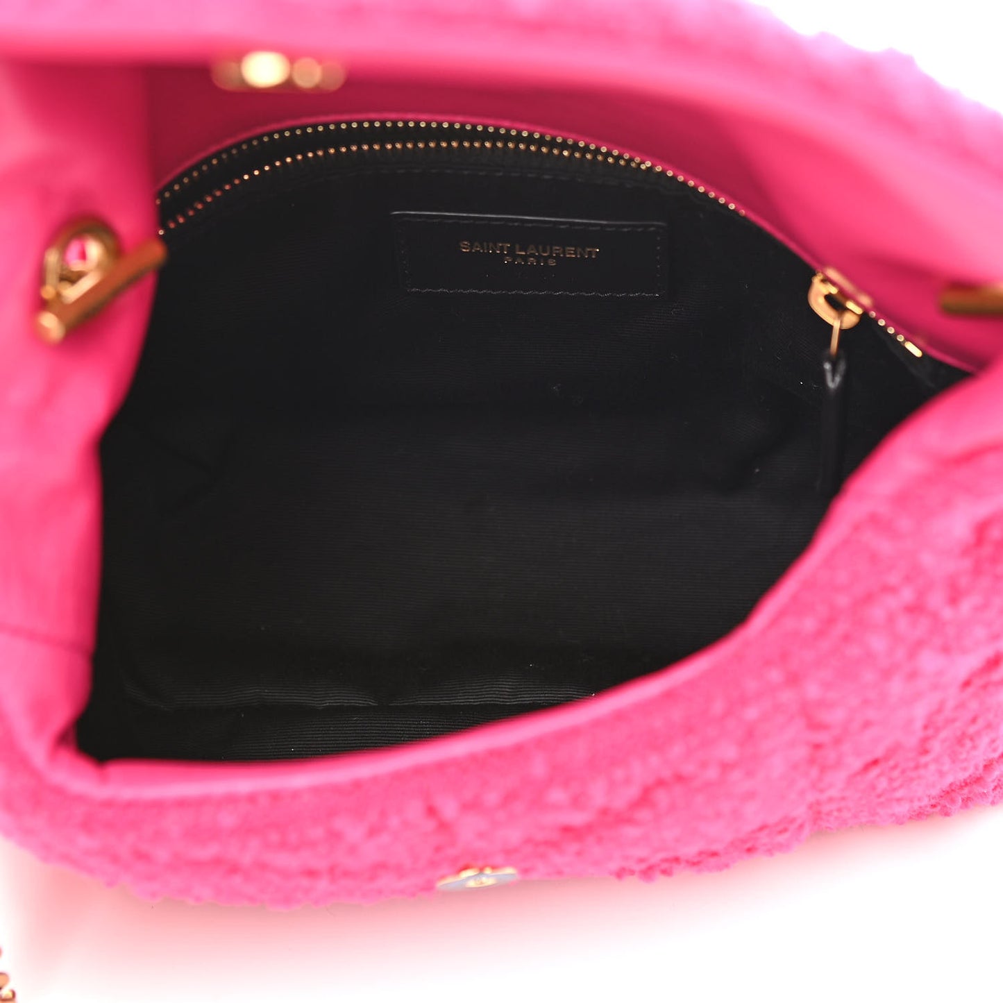 Boucle Tweed Quilted Toy Loulou Puffer Monogram Chain Satchel Magenta