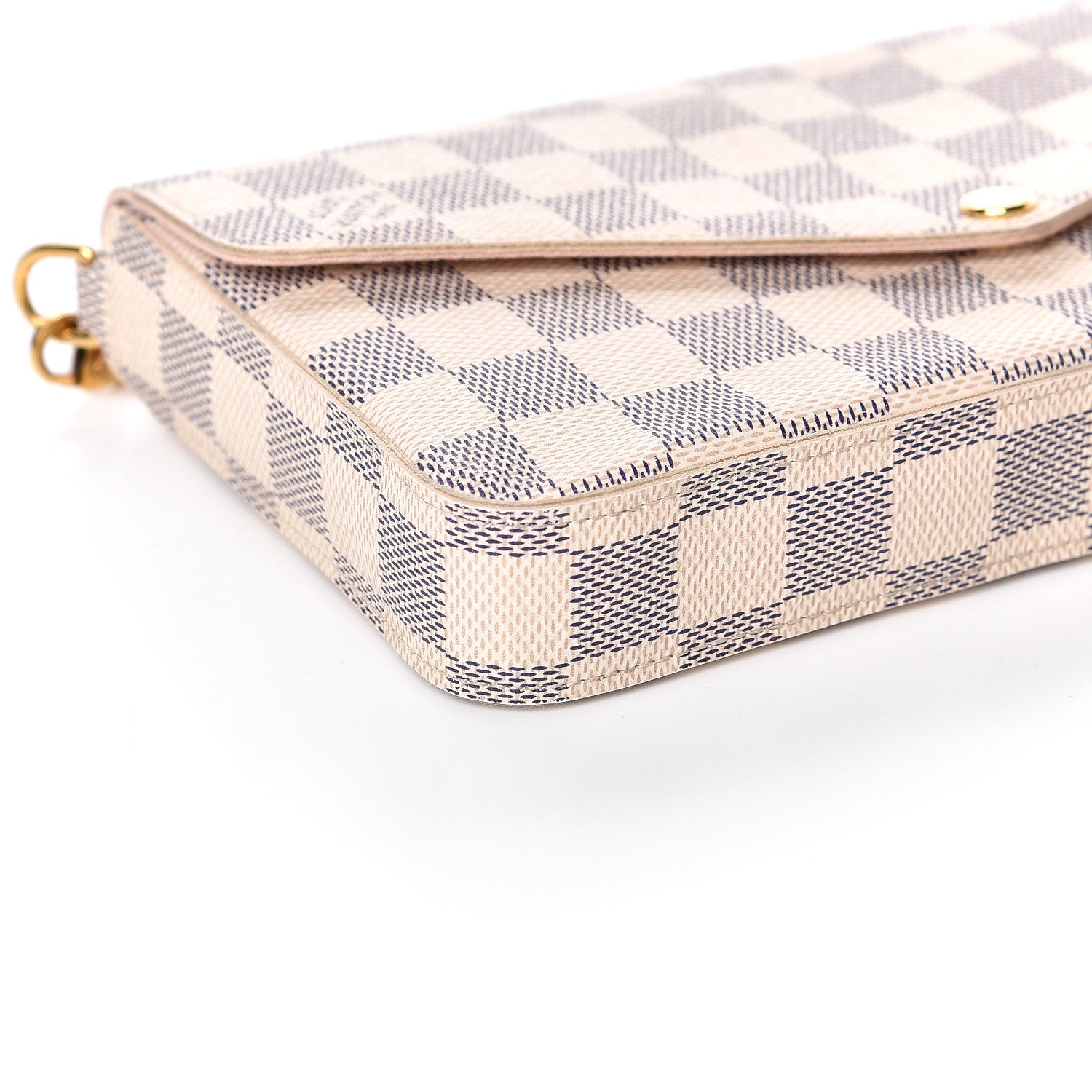 Louis Vuitton Damier Azur Pochette Felicie Chain Wallet Rose Ballerine 11 of 13