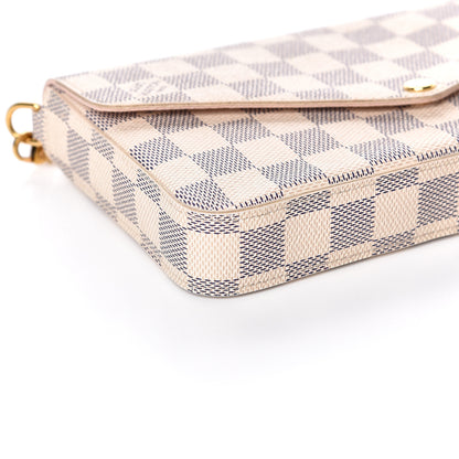 Louis Vuitton Damier Azur Pochette Felicie Chain Wallet Rose Ballerine 11 of 13