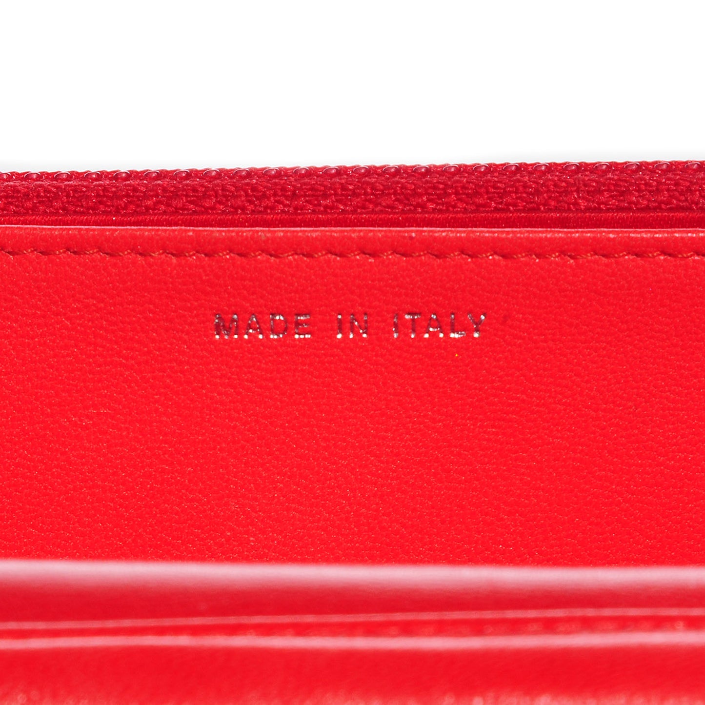 Lambskin Camellia Embossed Wallet On Chain WOC Red