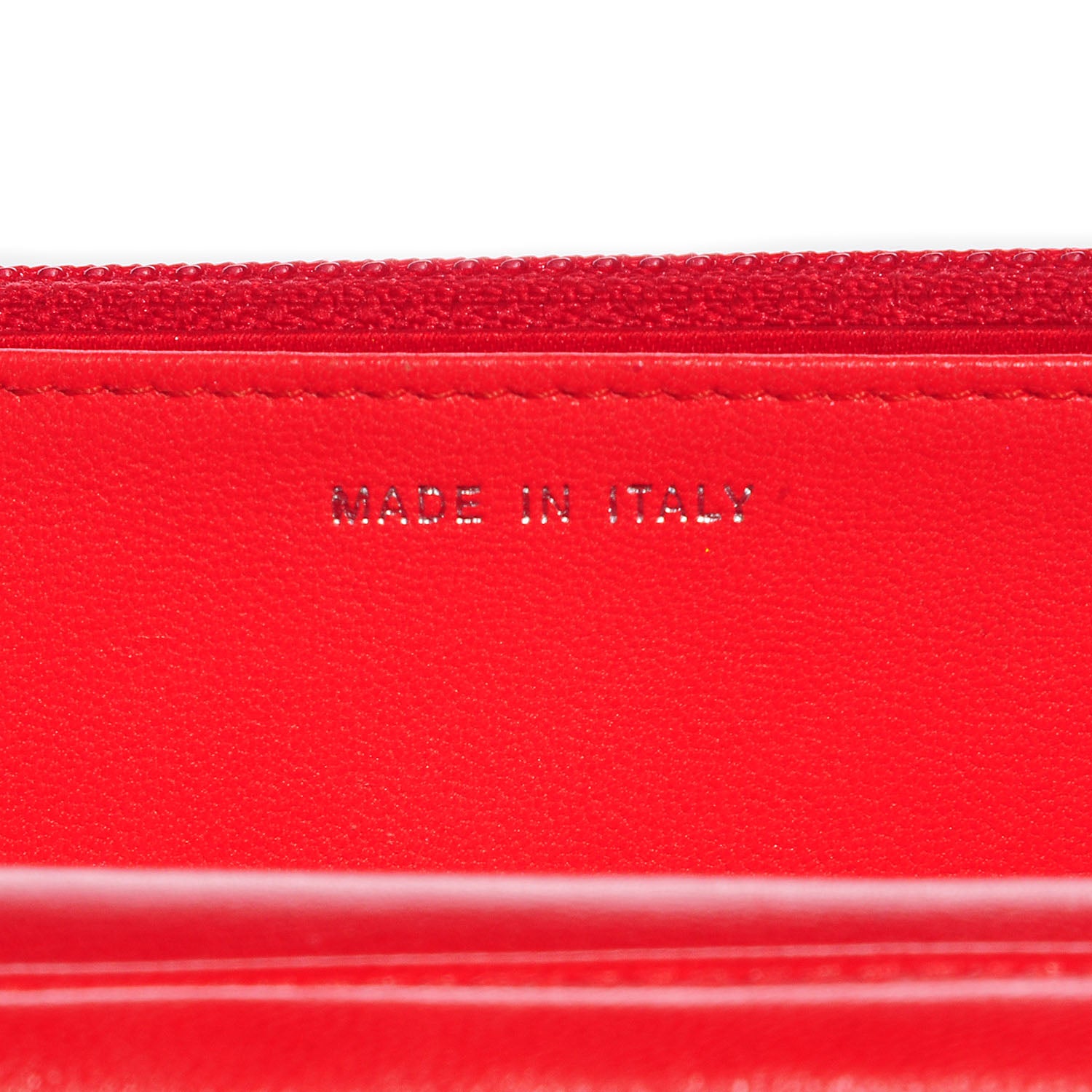 Chanel Lambskin Camellia Embossed Wallet On Chain WOC Red 7 of 8