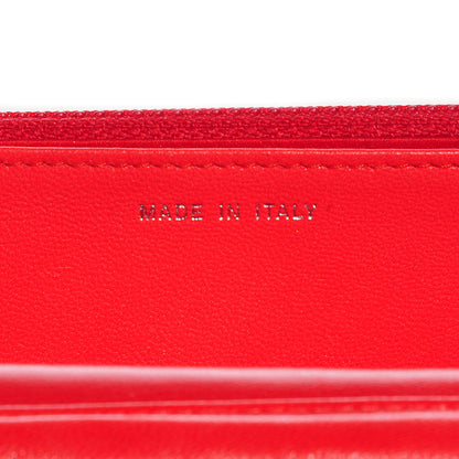 Chanel Lambskin Camellia Embossed Wallet On Chain WOC Red 7 of 8