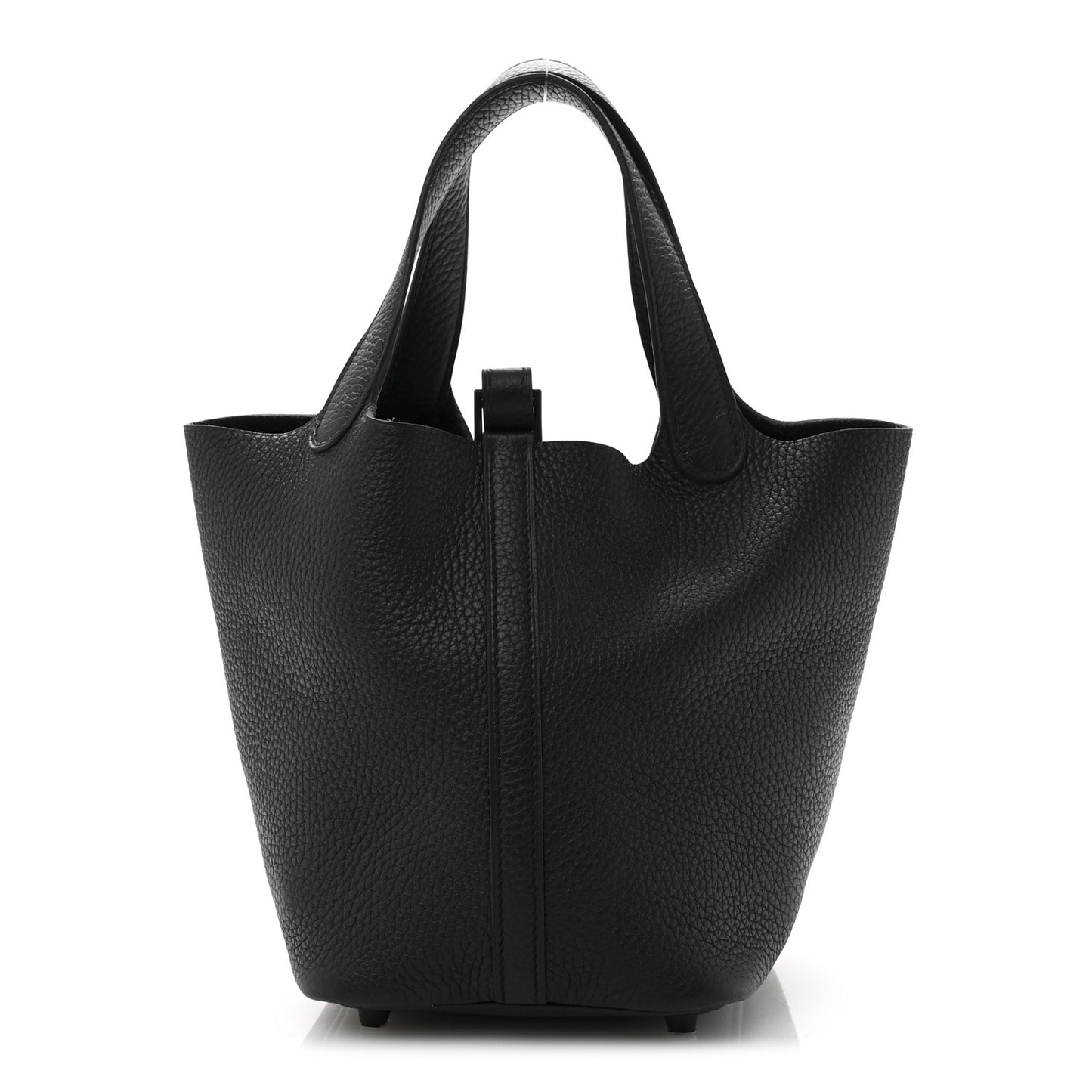 Taurillon Clemence Monochrome Picotin Lock 18 PM Black