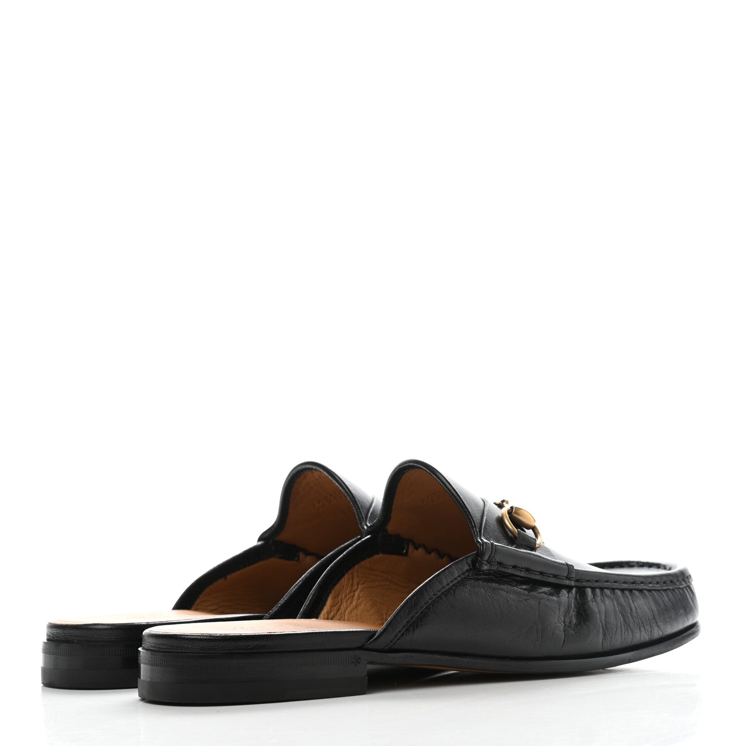 Gucci Goatskin Mens Horsebit Slippers 10 Black 4 of 8