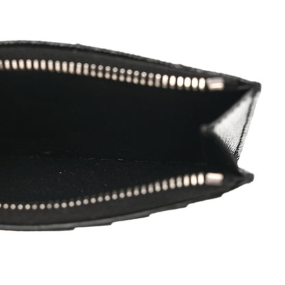 Saint Laurent Grain De Poudre Matelasse Chevron Monogram Fragments Zippered Card Case Black 5 of 8