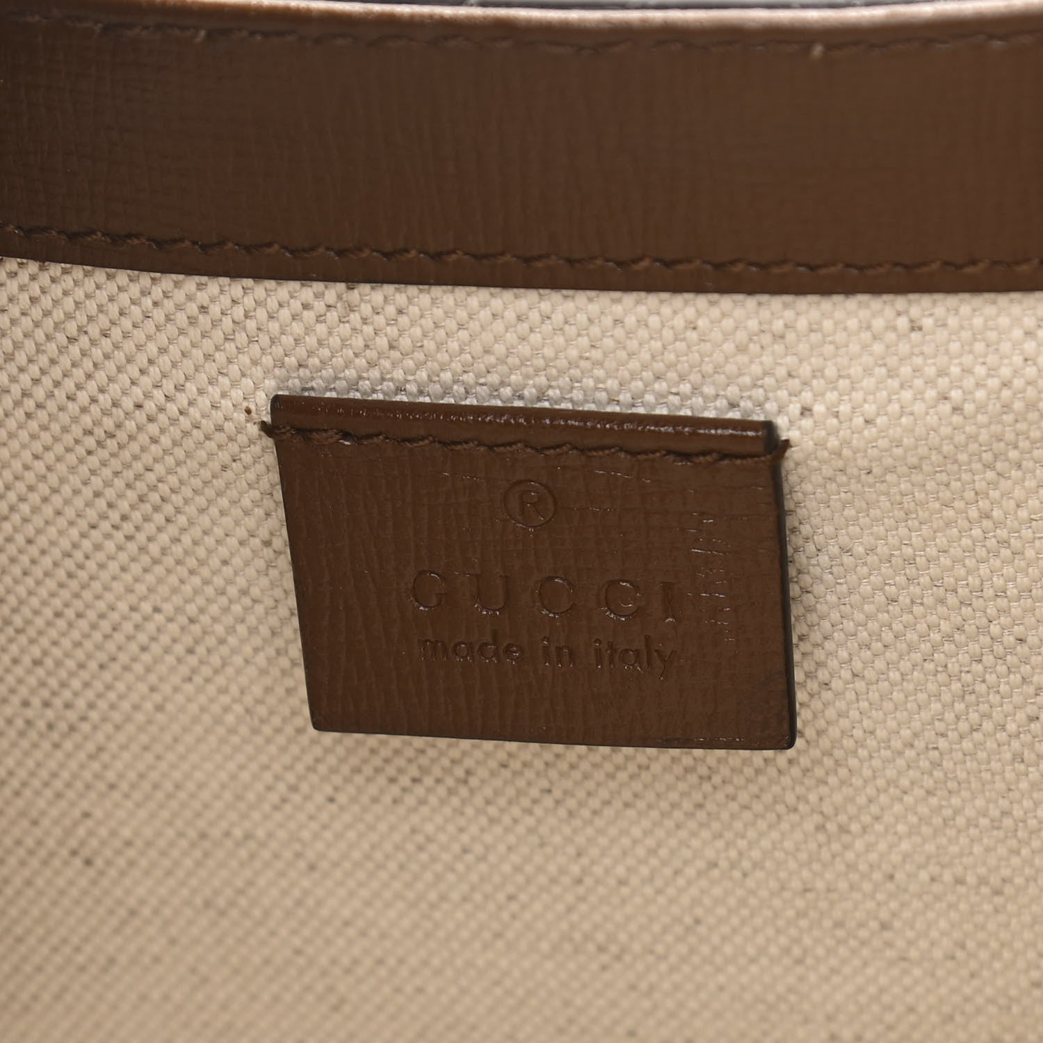 Gucci GG Supreme Monogram Azalea Calfskin Mini Horsebit 1955 Foldover Top Handle Bag Beige Ebony Brown Sugar 8 of 13