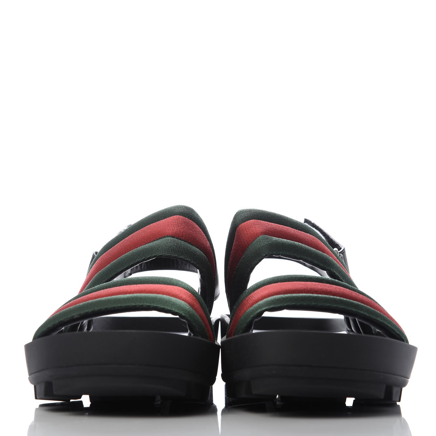 Gucci Nylon Cirano Lux Web Mens Cleat Sole Slingback Sandals 9.5 Green Red Black 2 of 10