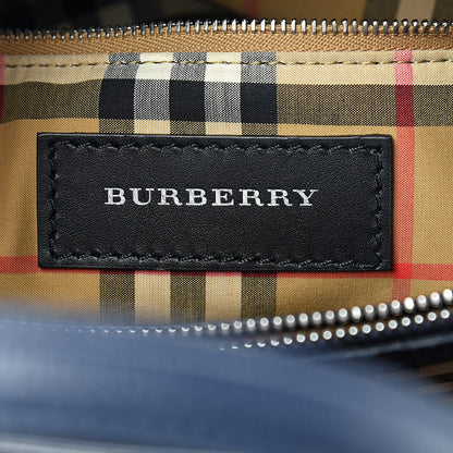 Burberry Derby Calfskin Vintage Check Medium Banner Tote Regency Blue 5 of 11