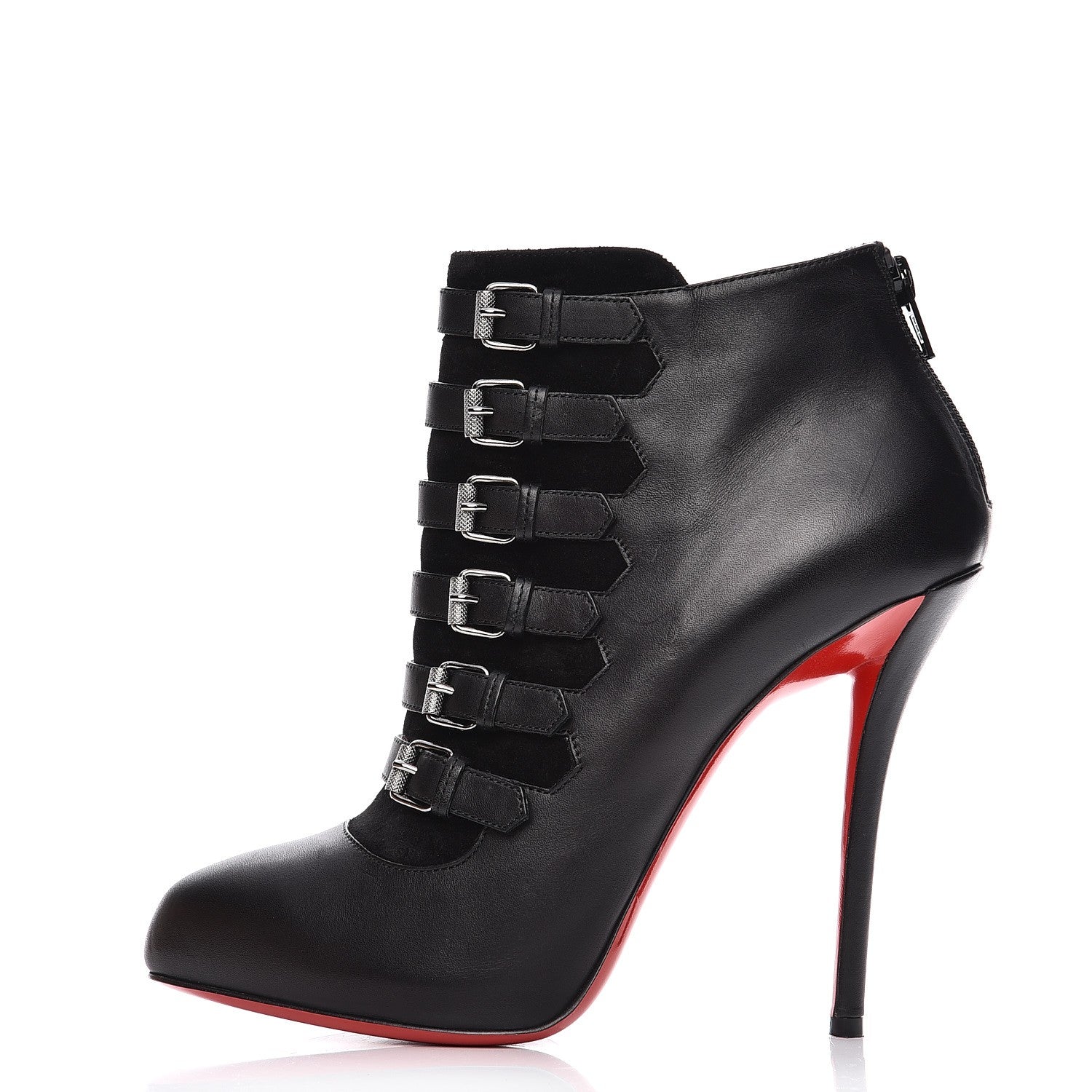 Christian Louboutin Calfskin Veau Velours Attroupa 120 Booties 39.5 Black 1 of 7