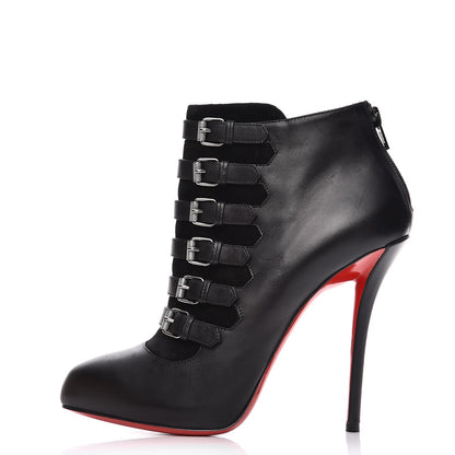Christian Louboutin Calfskin Veau Velours Attroupa 120 Booties 39.5 Black 1 of 7