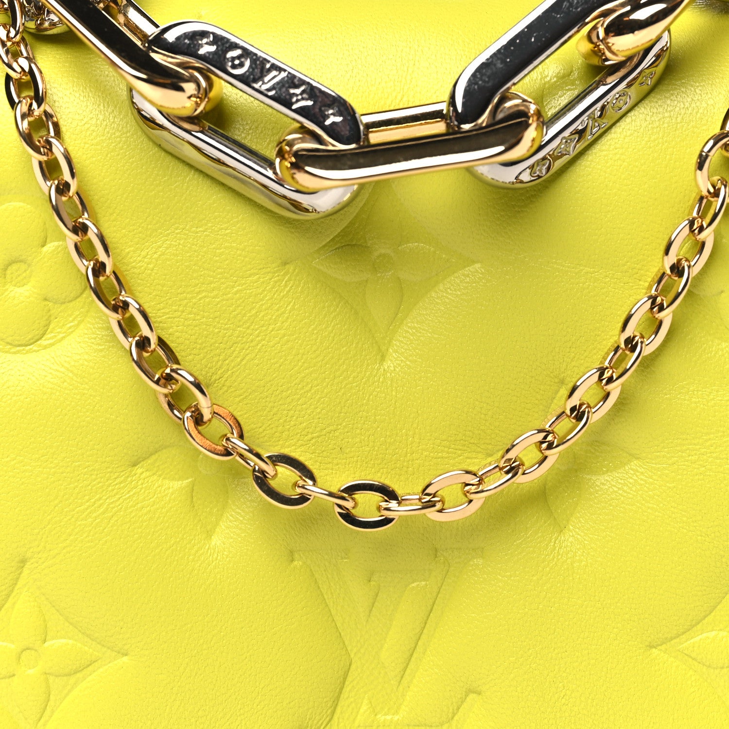 Louis Vuitton Lambskin Embossed Monogram Coussin Belt Vert Acide 7 of 10