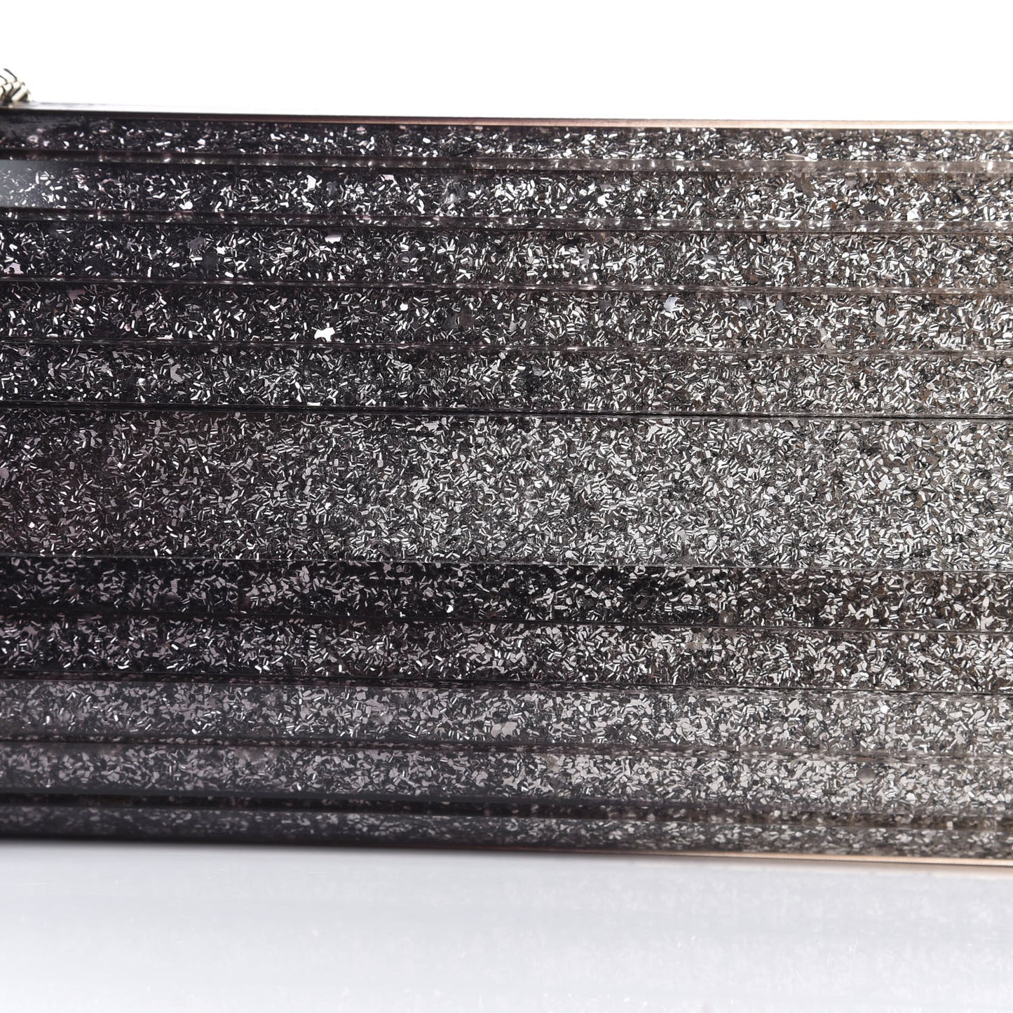 Acrylic Glitter Degrade Clutch Black Champagne