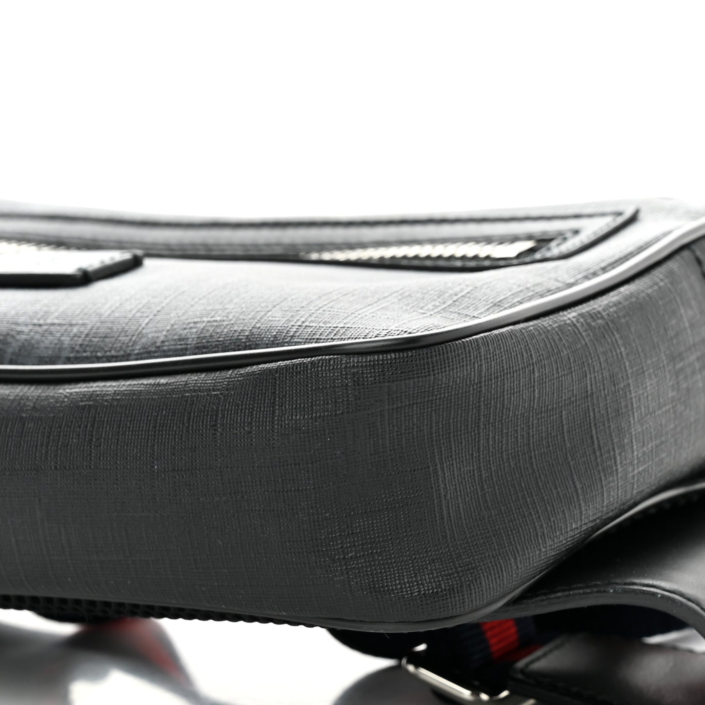 Soft GG Supreme Monogram Web Belt Bag Black Grey