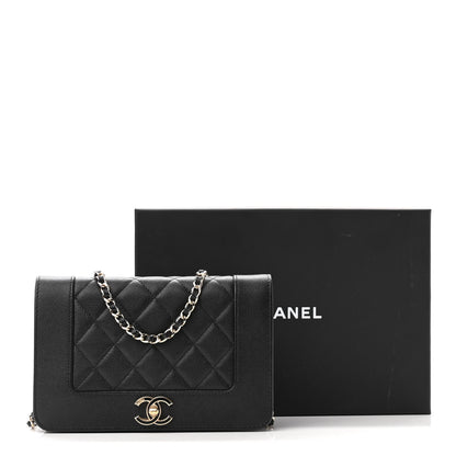 Chanel Caviar Quilted Vintage Mademoiselle Wallet On Chain WOC Black 12 of 12
