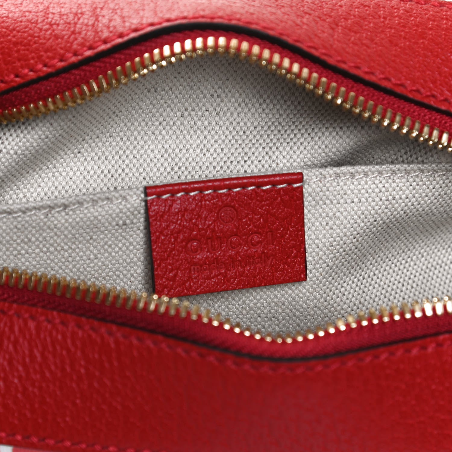 Gucci GG Supreme Monogram Apple Small Retro Interlocking G Shoulder Bag Beige Multicolor Lobster Red 6 of 12
