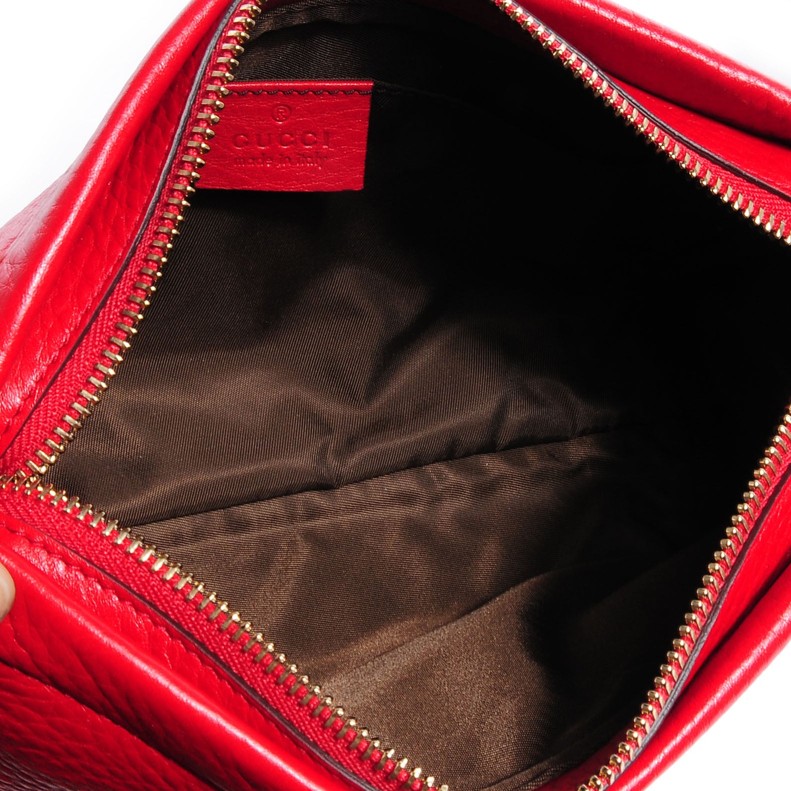 Gucci Pebbled Calfskin Soho Cosmetic Case Tabasco Red 6 of 8