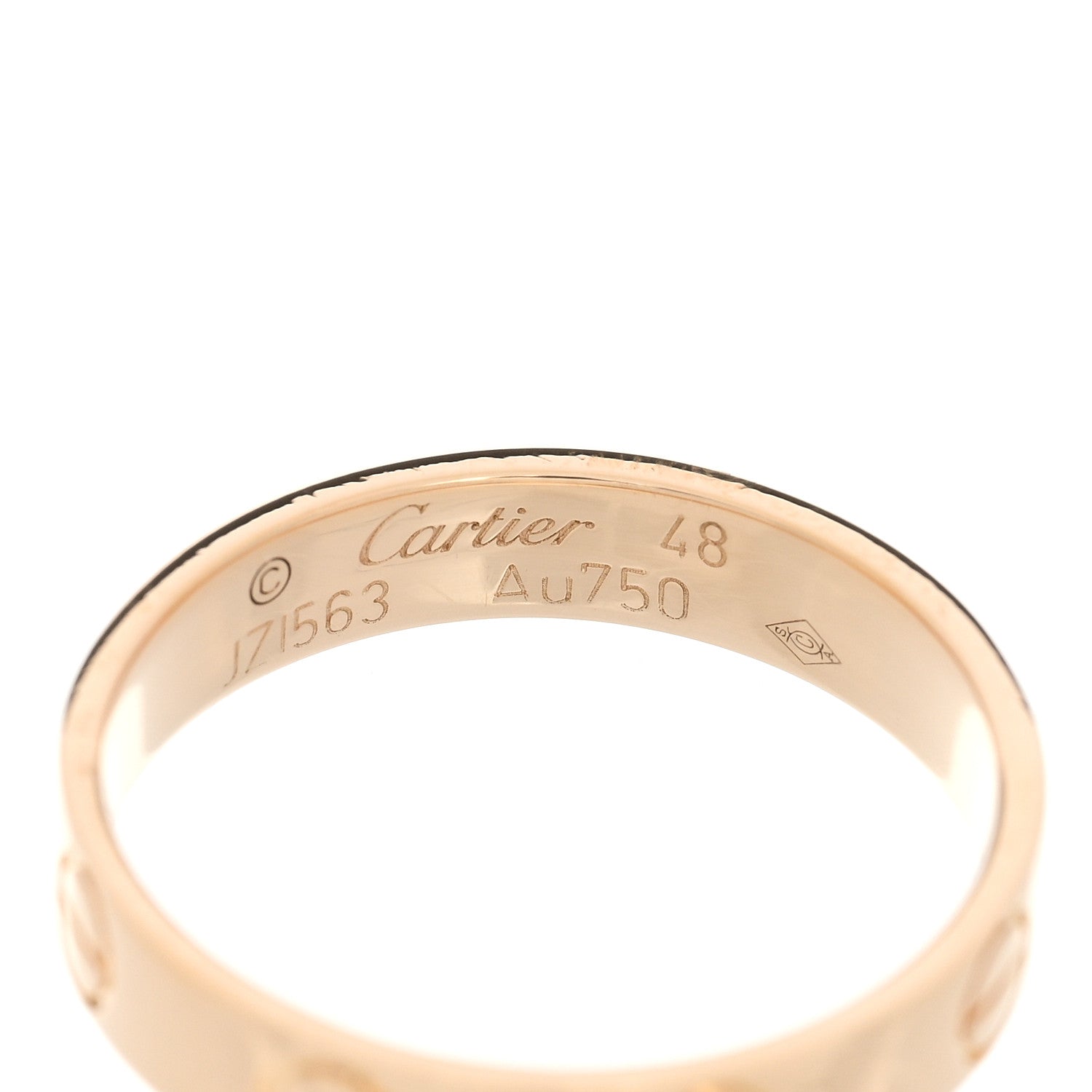 Cartier 18K Yellow Gold 3.5mm LOVE Wedding Band Ring 48 4.5 4 of 5