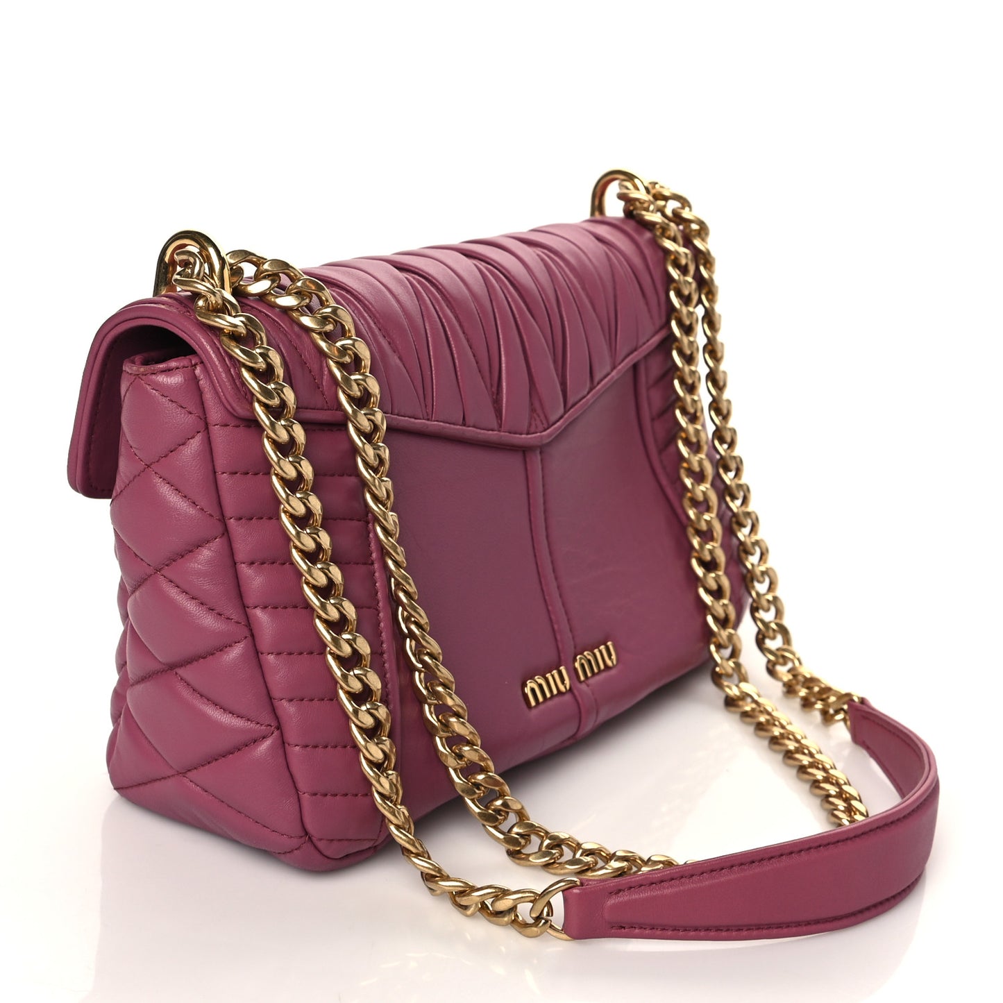 Nappa Matelasse Biker Shoulder Bag Bruyere