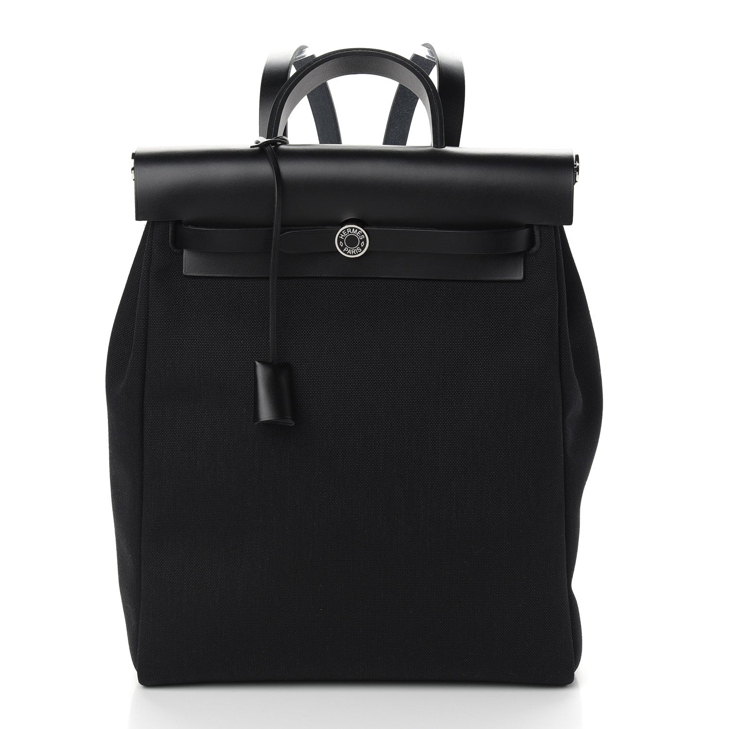 Hermes Military Toile Vache Hunter Herbag a Dos Zip Retourne Backpack Black 3 of 10