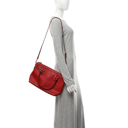 Gucci Dollar Calfskin GG Charm Satchel Red 2 of 11