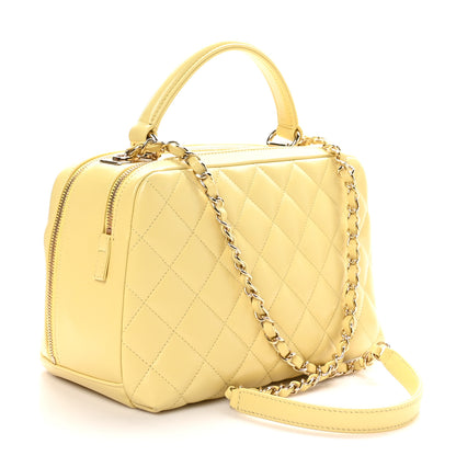 Chanel Lambskin Quilted Medium Trendy CC Bowling Bag Yellow 3 of 10