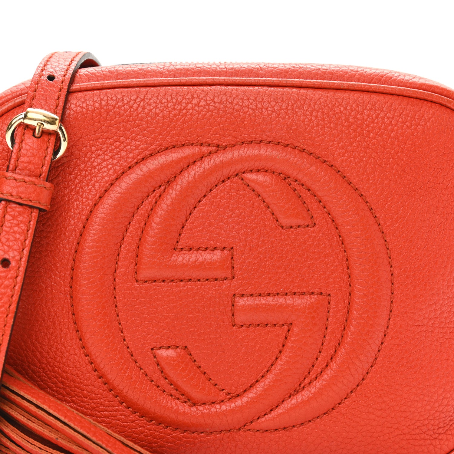 Gucci Pebbled Calfskin Small Soho Disco Bag Sun Orange 8 of 18