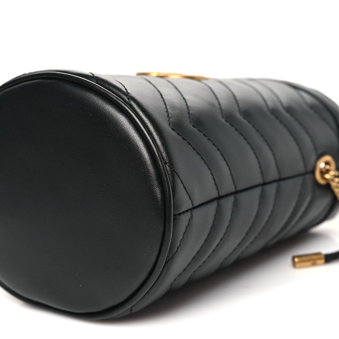 Calfskin Matelasse Mini GG Marmont 2.0 Bucket Bag Black