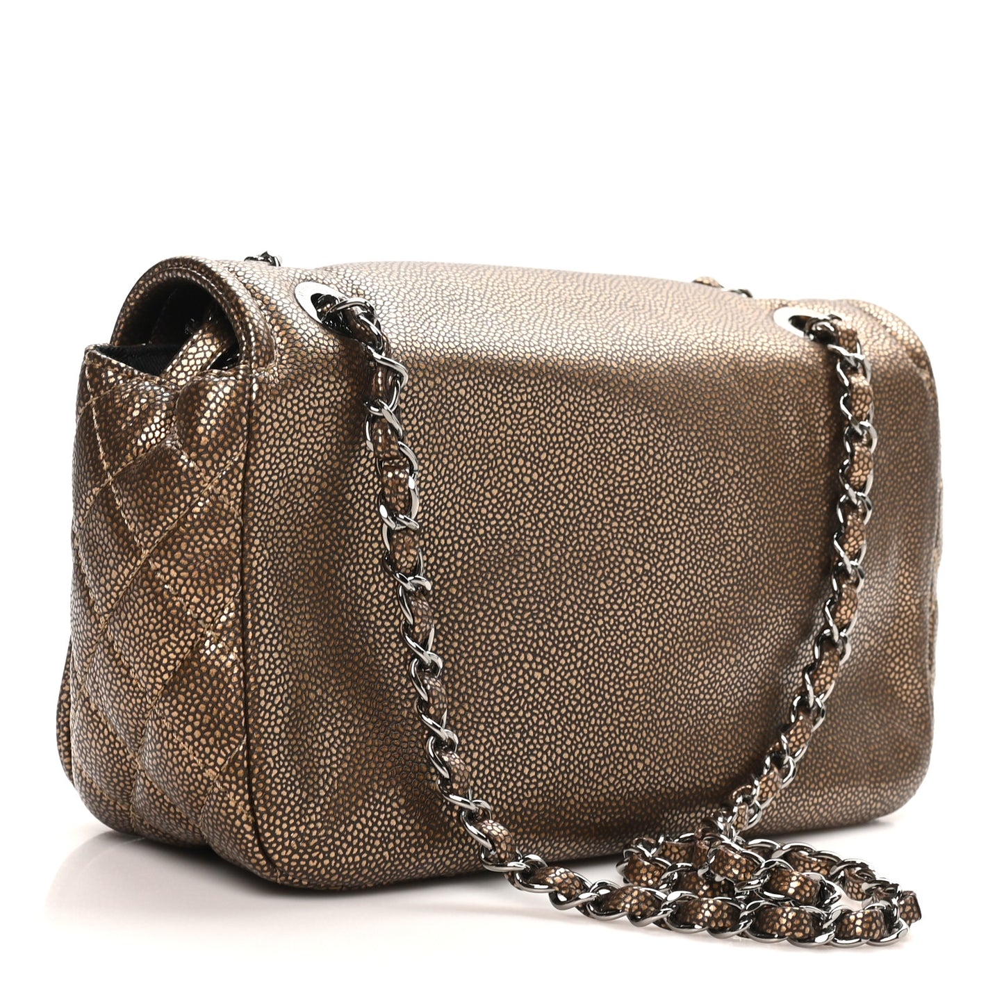 Metallic Caviar Medium Timeless CC Flap Bronze Bronze