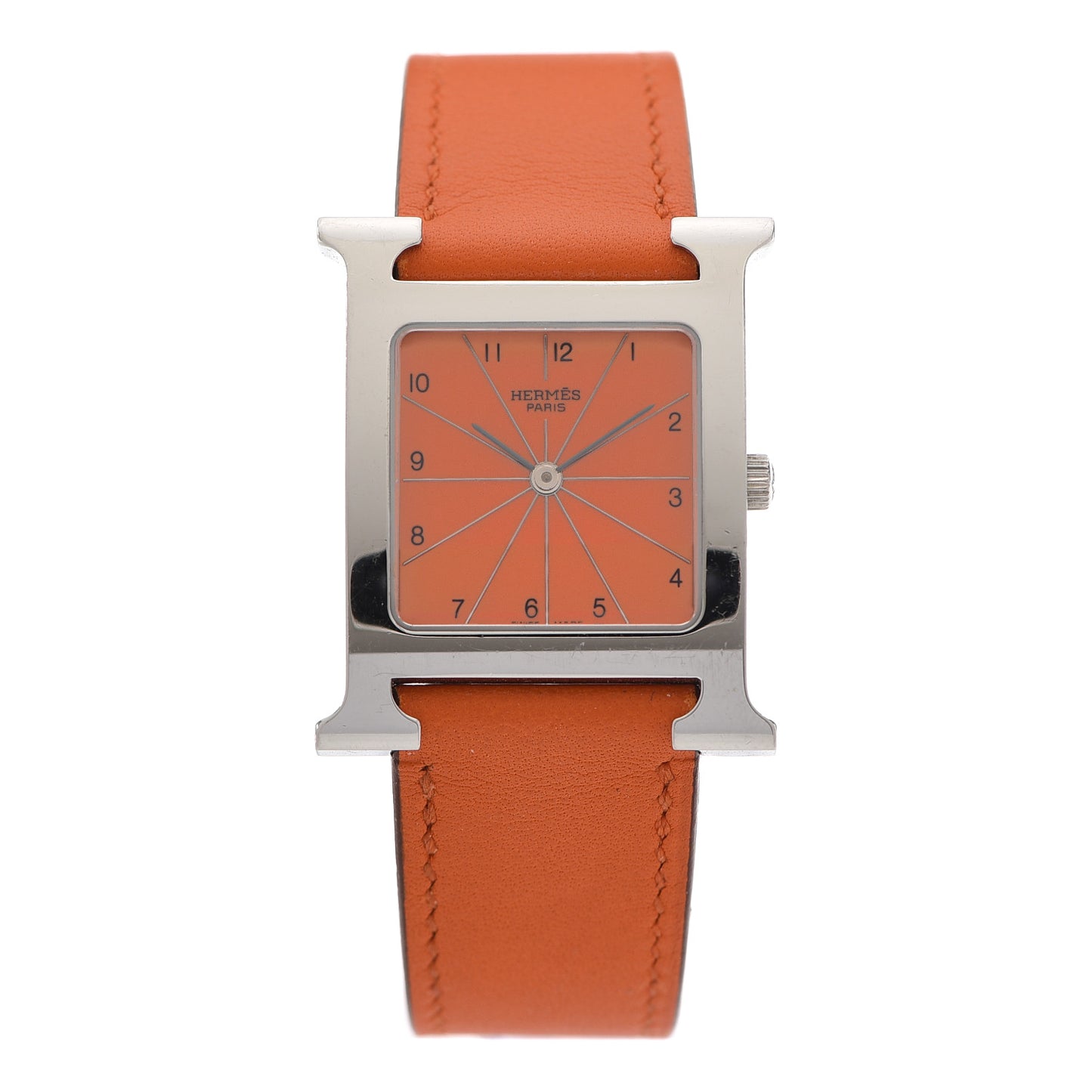 Stainless Steel Swift 26mm Heure H Hour Quartz Watch Orange