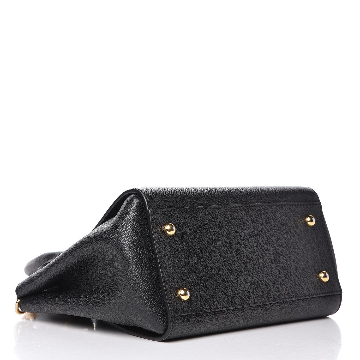 Burberry Soft Grain Calfskin Small Buckle Tote Black 4 of 14