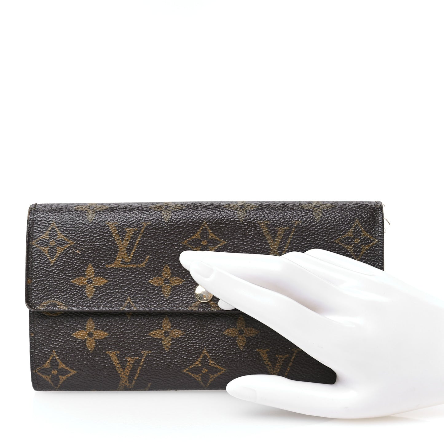 Monogram Leopard Sarah Wallet Blanc Corail