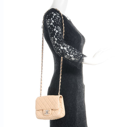 Chanel Lambskin Quilted Mini Square Flap Beige 2 of 6