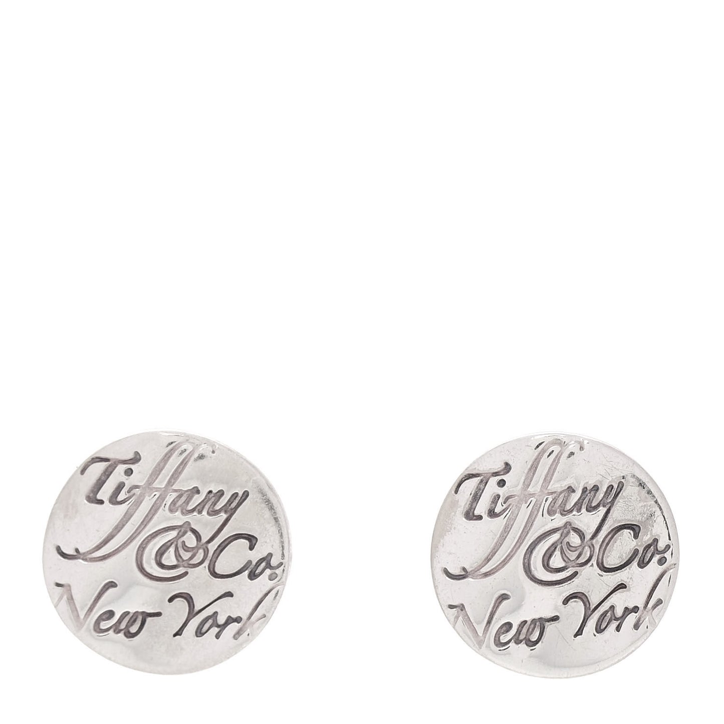 Sterling Silver Round Note Earrings