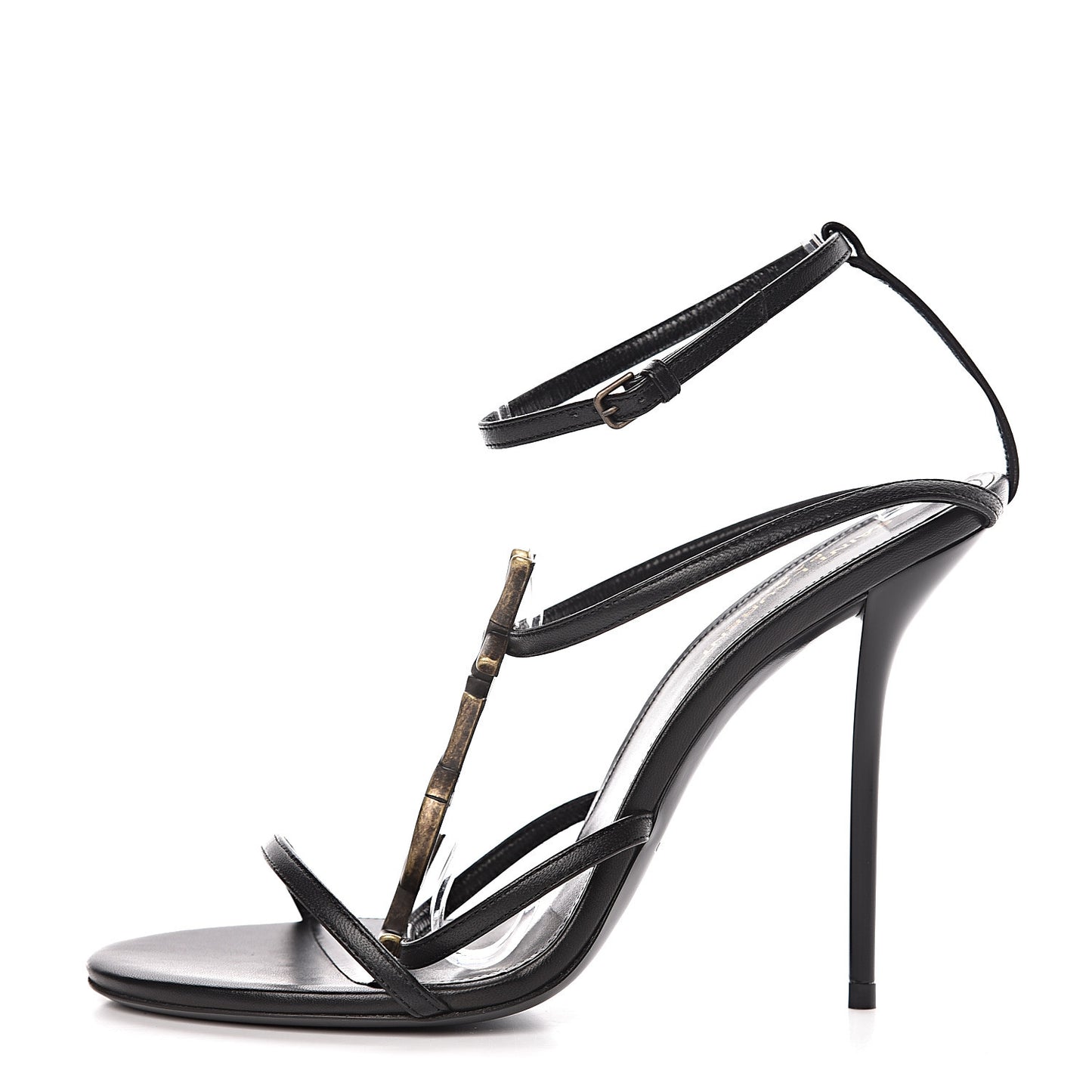 Sheepskin Cassandra Bamboo Logo 110 Ankle Strap Sandals 40 Black