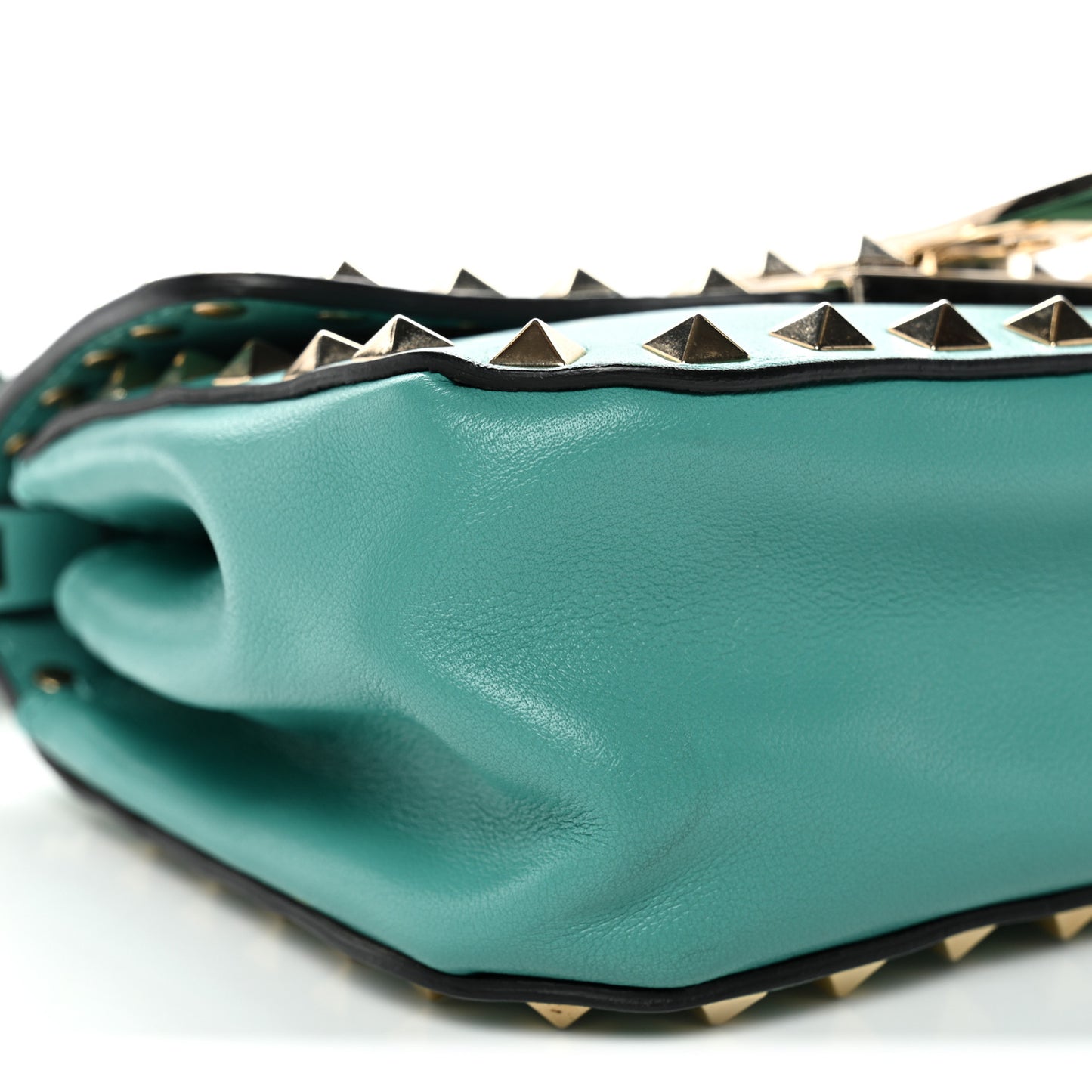 Vitello Small Rockstud Flap Saddle Bag Colibri
