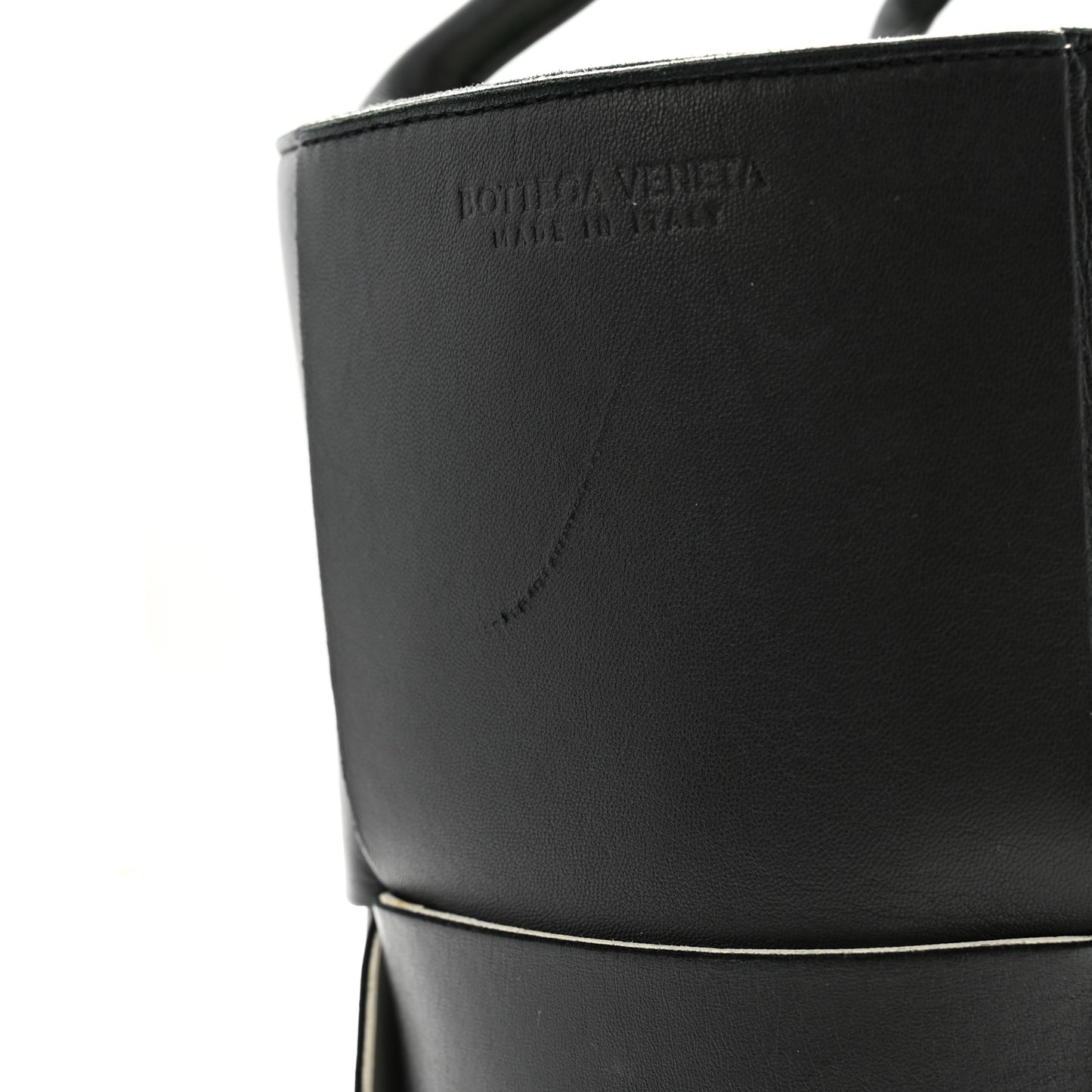 Nappa Maxi Intrecciato Arco Tote Black White