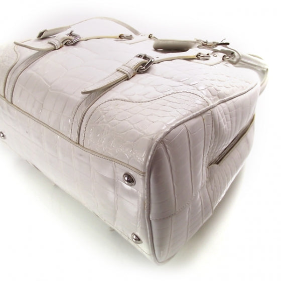 Prada Crocodile Frame Bowler White 5 of 13