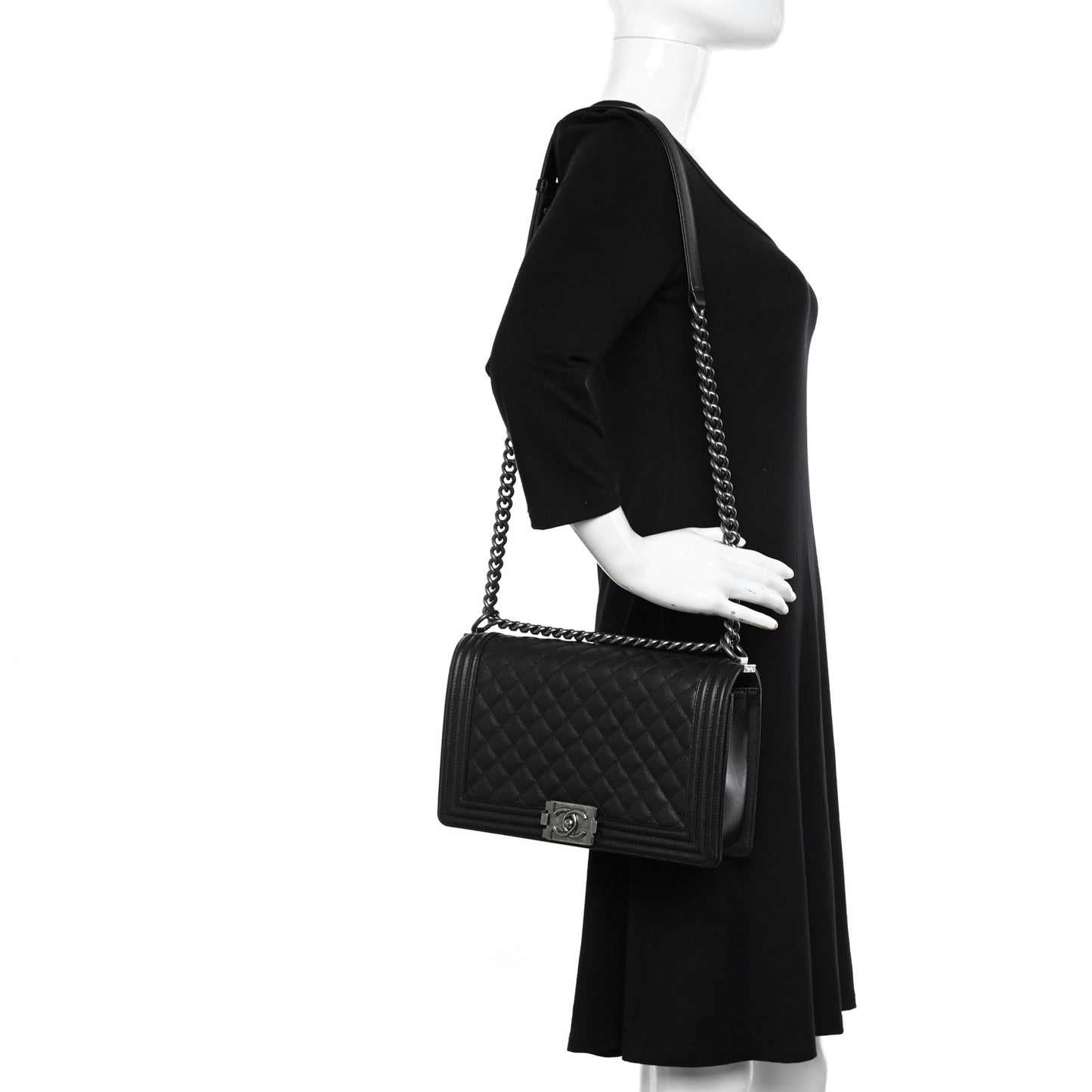Caviar Quilted New Medium Boy Flap Black