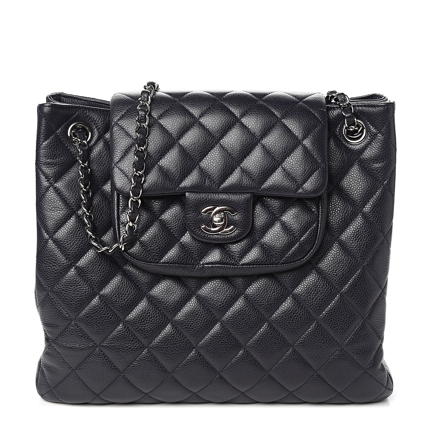 Chanel Caviar Quilted Flap Tote Marine 1 of 10