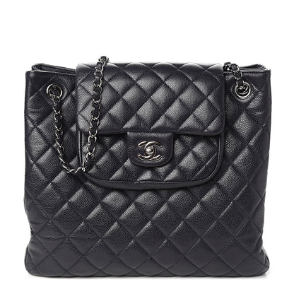 Chanel Caviar Quilted Flap Tote Marine 1 of 10