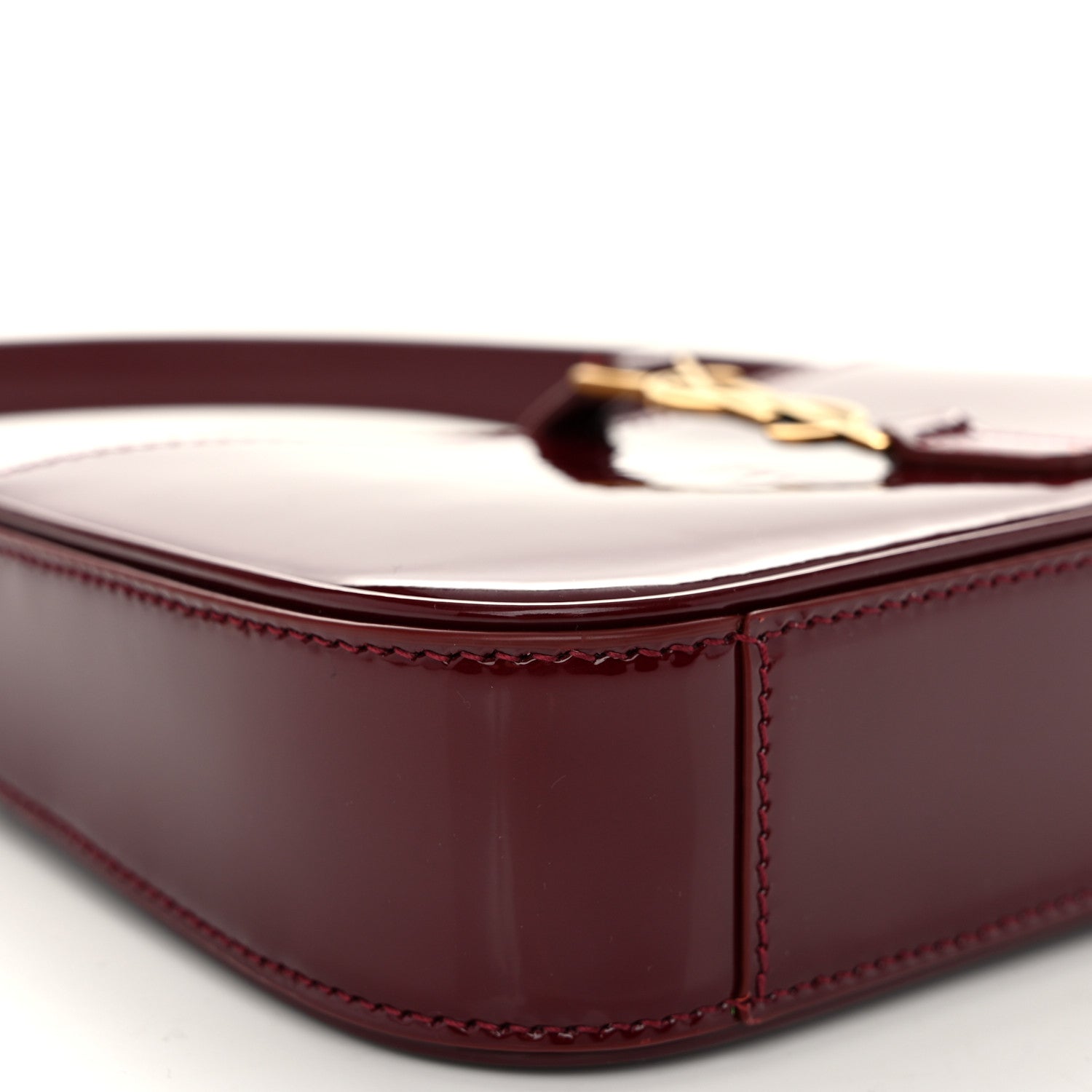 Saint Laurent Patent Calfskin Le 5 A 7 Mini Hobo Red Grenat 9 of 11