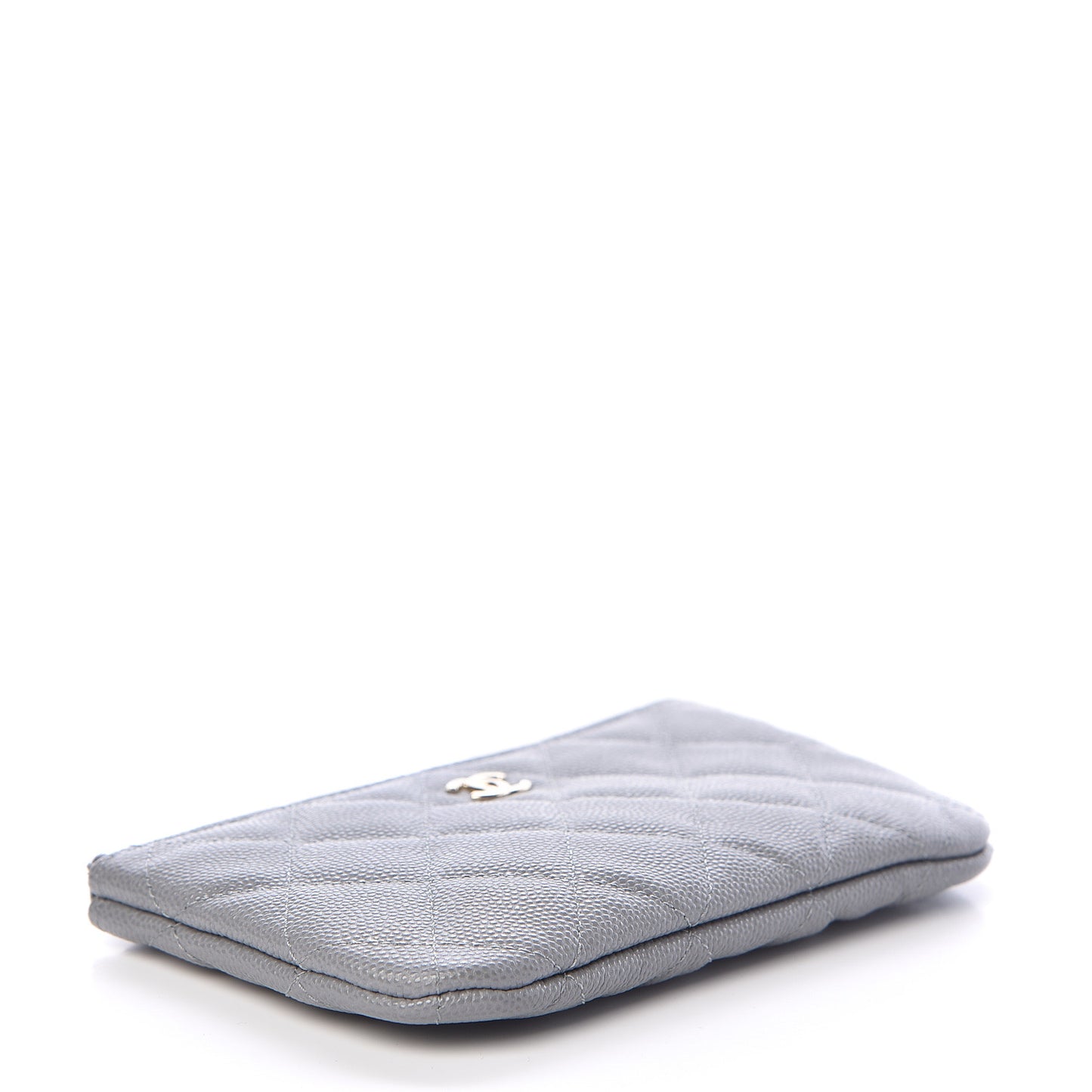 Caviar Quilted Small Cosmetic Case Grey