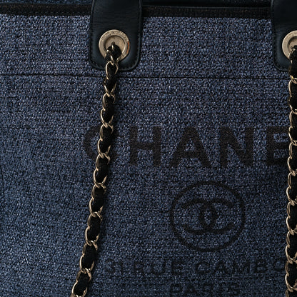 Chanel Lurex Boucle Medium Deauville Tote Blue 8 of 10
