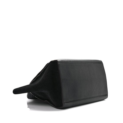 Celine Drummed Calfskin Suede Medium Trapeze Black 4 of 12
