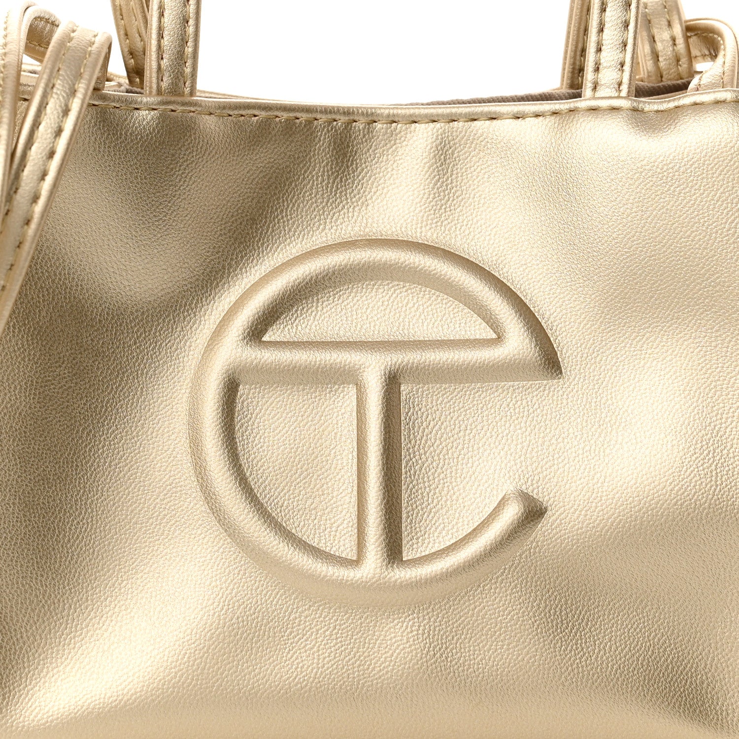 Telfar Metallic Vegan Leather Small Shopping Bag Gold 8 of 10