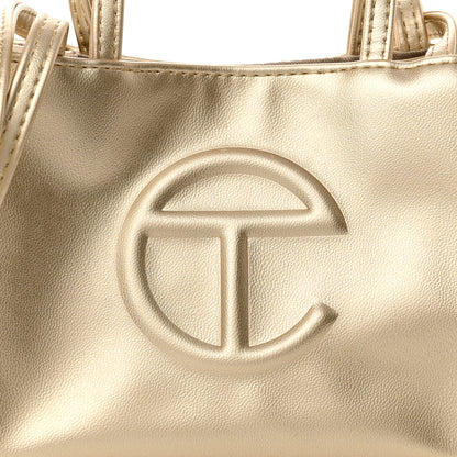 Telfar Metallic Vegan Leather Small Shopping Bag Gold 8 of 10