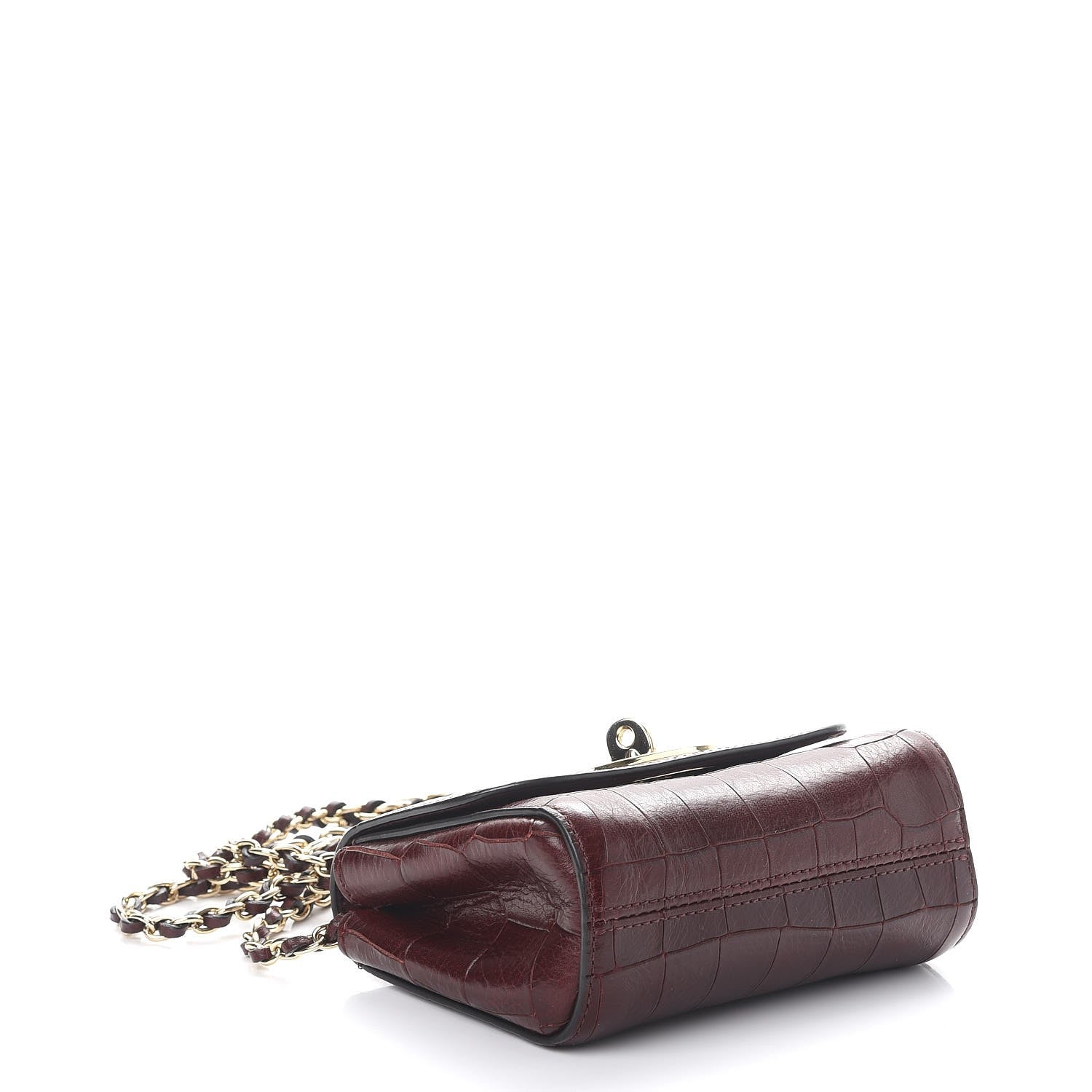 Mulberry Calfskin Crocodile Embossed Mini Lily Oxblood 5 of 8